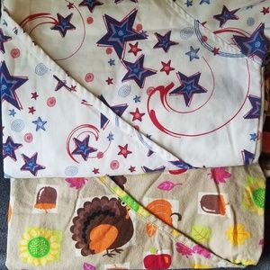 Set of 2 holiday scrub tops in medium